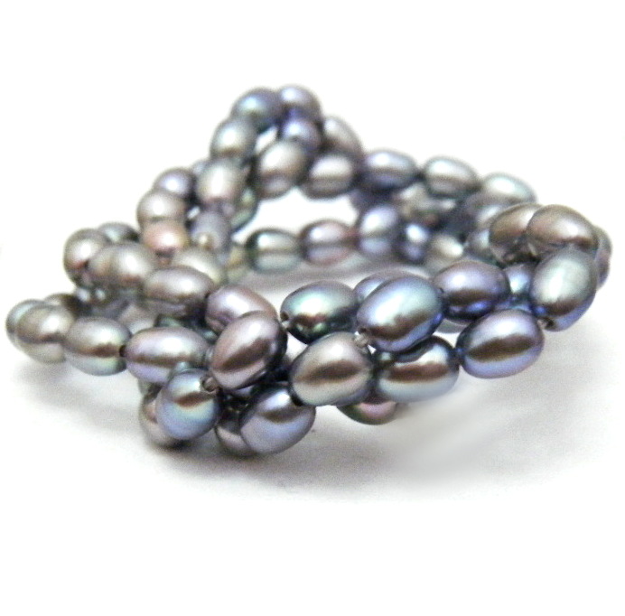 Grey 3-3.5mm Elliptical Pearls
